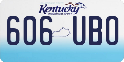 KY license plate 606UBO