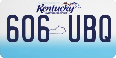 KY license plate 606UBQ
