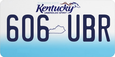 KY license plate 606UBR