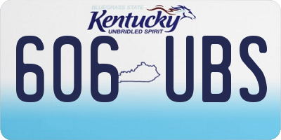 KY license plate 606UBS