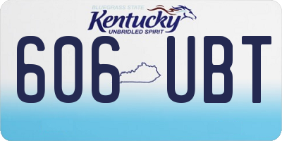 KY license plate 606UBT
