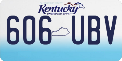 KY license plate 606UBV