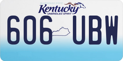 KY license plate 606UBW