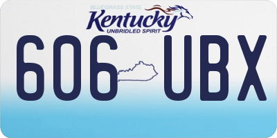 KY license plate 606UBX