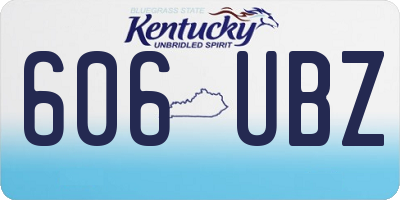 KY license plate 606UBZ
