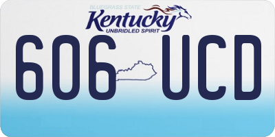 KY license plate 606UCD
