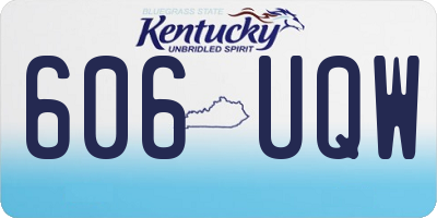 KY license plate 606UQW