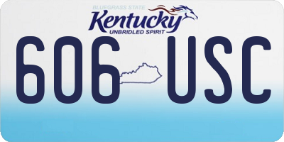 KY license plate 606USC