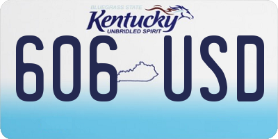 KY license plate 606USD