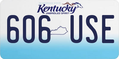 KY license plate 606USE
