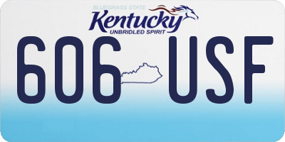 KY license plate 606USF