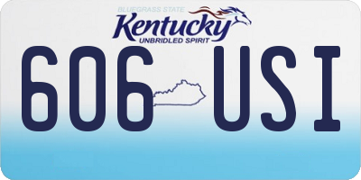 KY license plate 606USI