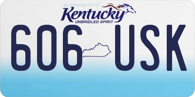 KY license plate 606USK