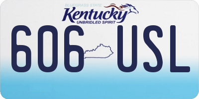 KY license plate 606USL