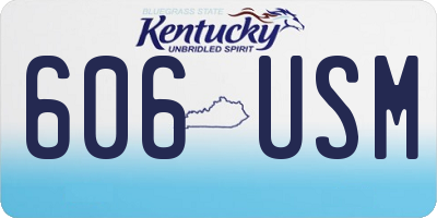 KY license plate 606USM