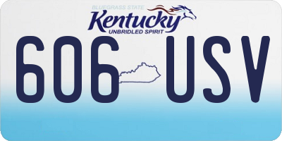KY license plate 606USV