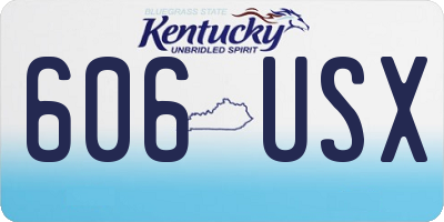 KY license plate 606USX