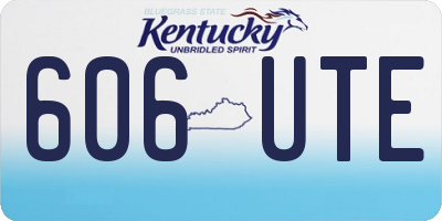 KY license plate 606UTE