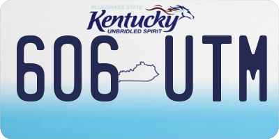 KY license plate 606UTM