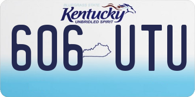 KY license plate 606UTU