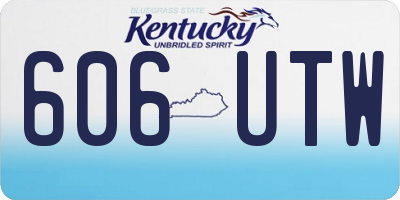 KY license plate 606UTW