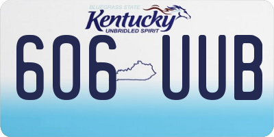 KY license plate 606UUB