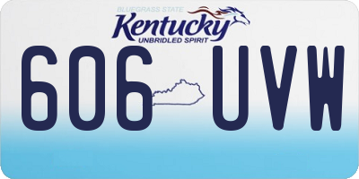KY license plate 606UVW