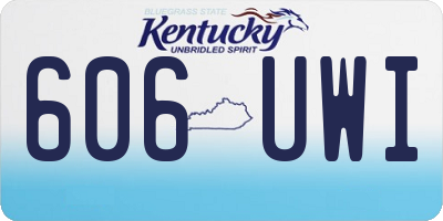 KY license plate 606UWI