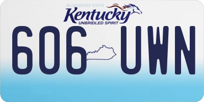 KY license plate 606UWN