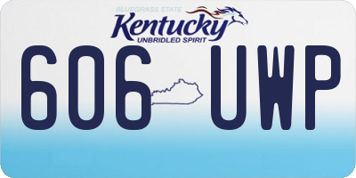 KY license plate 606UWP