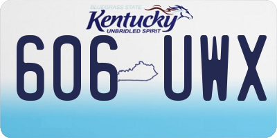 KY license plate 606UWX