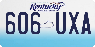 KY license plate 606UXA