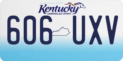 KY license plate 606UXV