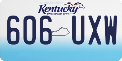 KY license plate 606UXW