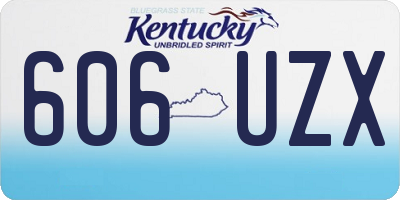 KY license plate 606UZX