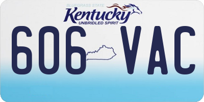 KY license plate 606VAC