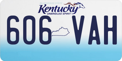 KY license plate 606VAH