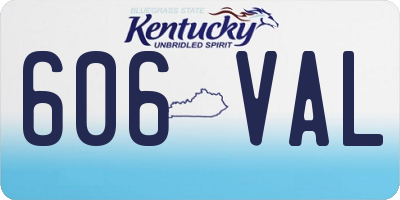 KY license plate 606VAL