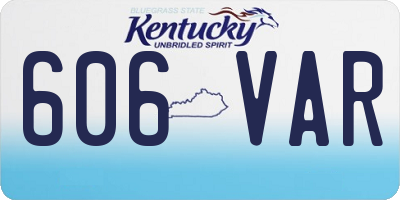 KY license plate 606VAR