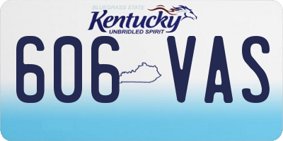KY license plate 606VAS