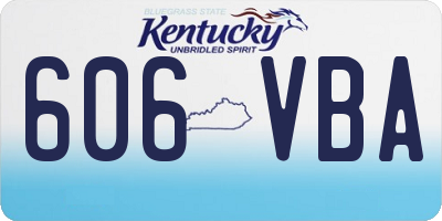 KY license plate 606VBA