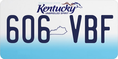 KY license plate 606VBF