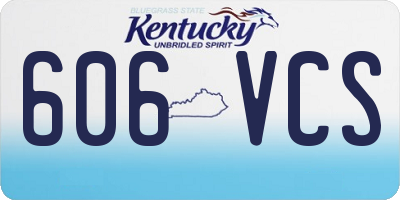 KY license plate 606VCS