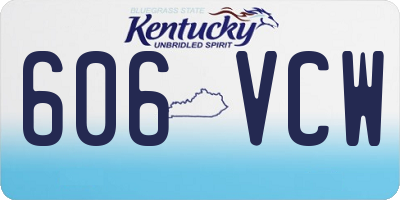 KY license plate 606VCW