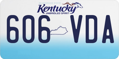 KY license plate 606VDA