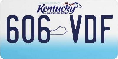 KY license plate 606VDF