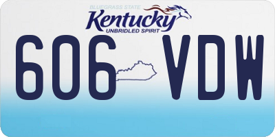 KY license plate 606VDW