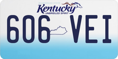 KY license plate 606VEI