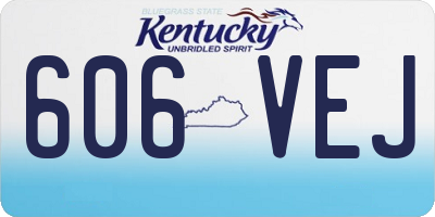 KY license plate 606VEJ