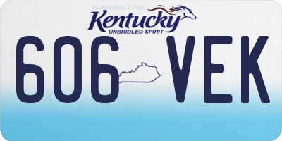 KY license plate 606VEK